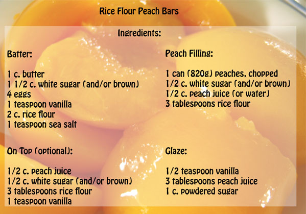 Peach Bar Ingredients